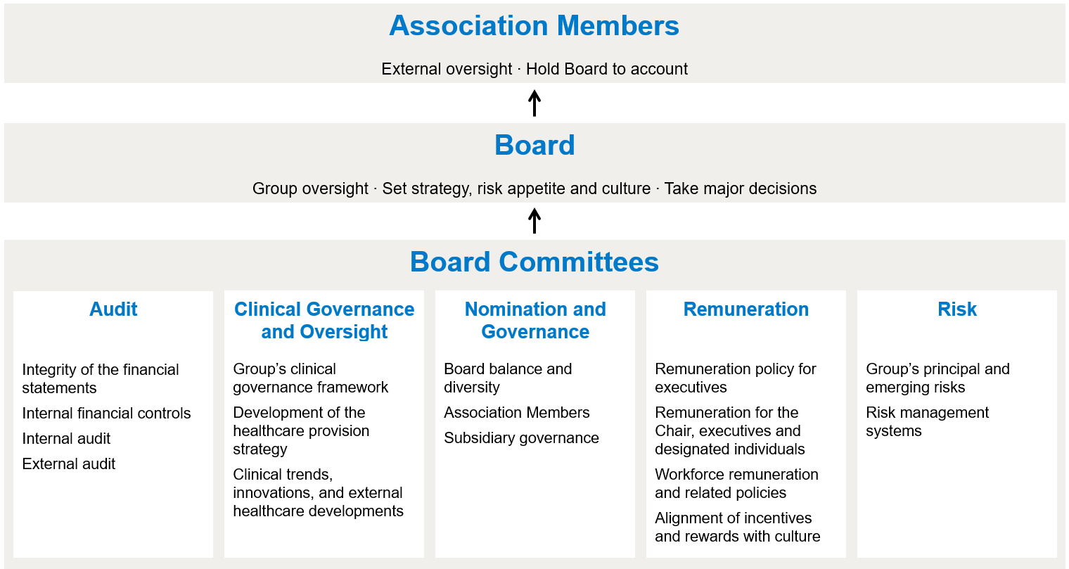 Bupa's board structure. Click to open in a new tab.